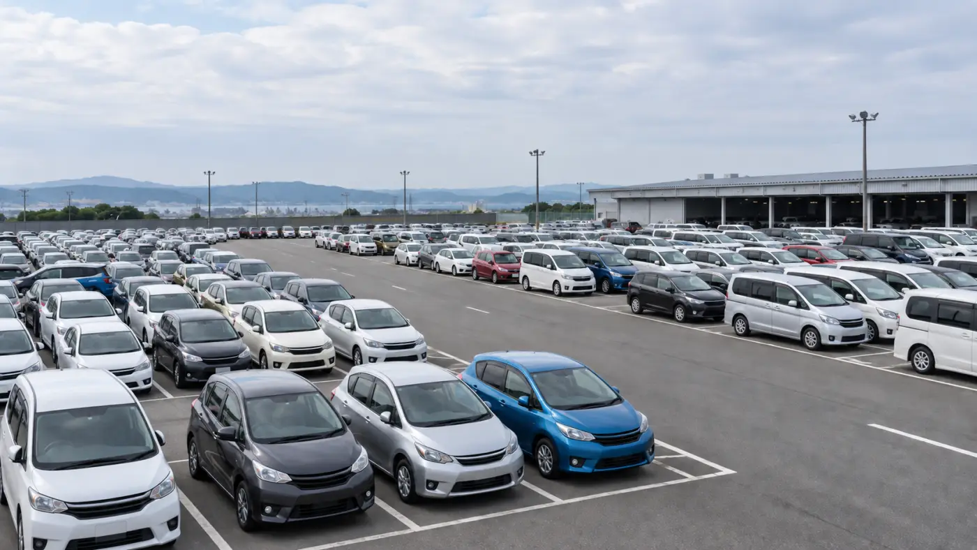 オークション会場の中古車